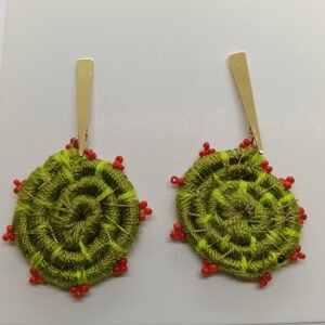 Aretes Espirales Verde Selva
