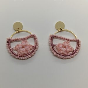 Aretes Flor de Rosé Tejidos