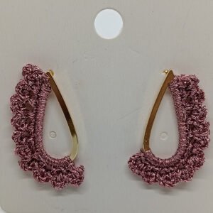 Aretes Lágrima Rosa Metalizado