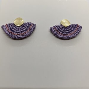 Aretes Medialuna Tejidos en Hilo Metalizado