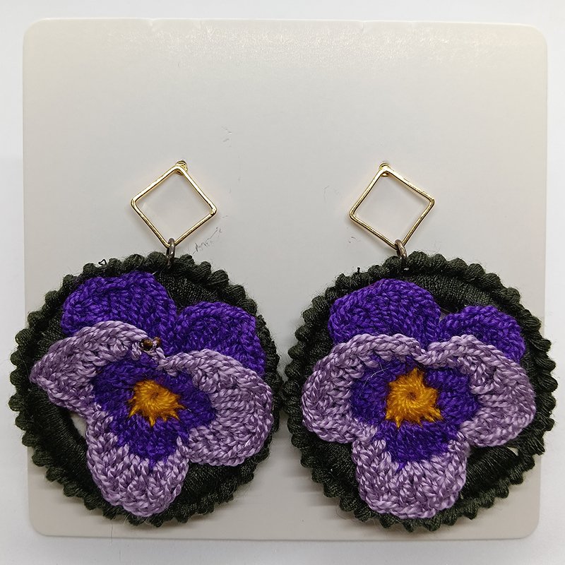 Aretes Pensamiento Violeta Artesanales